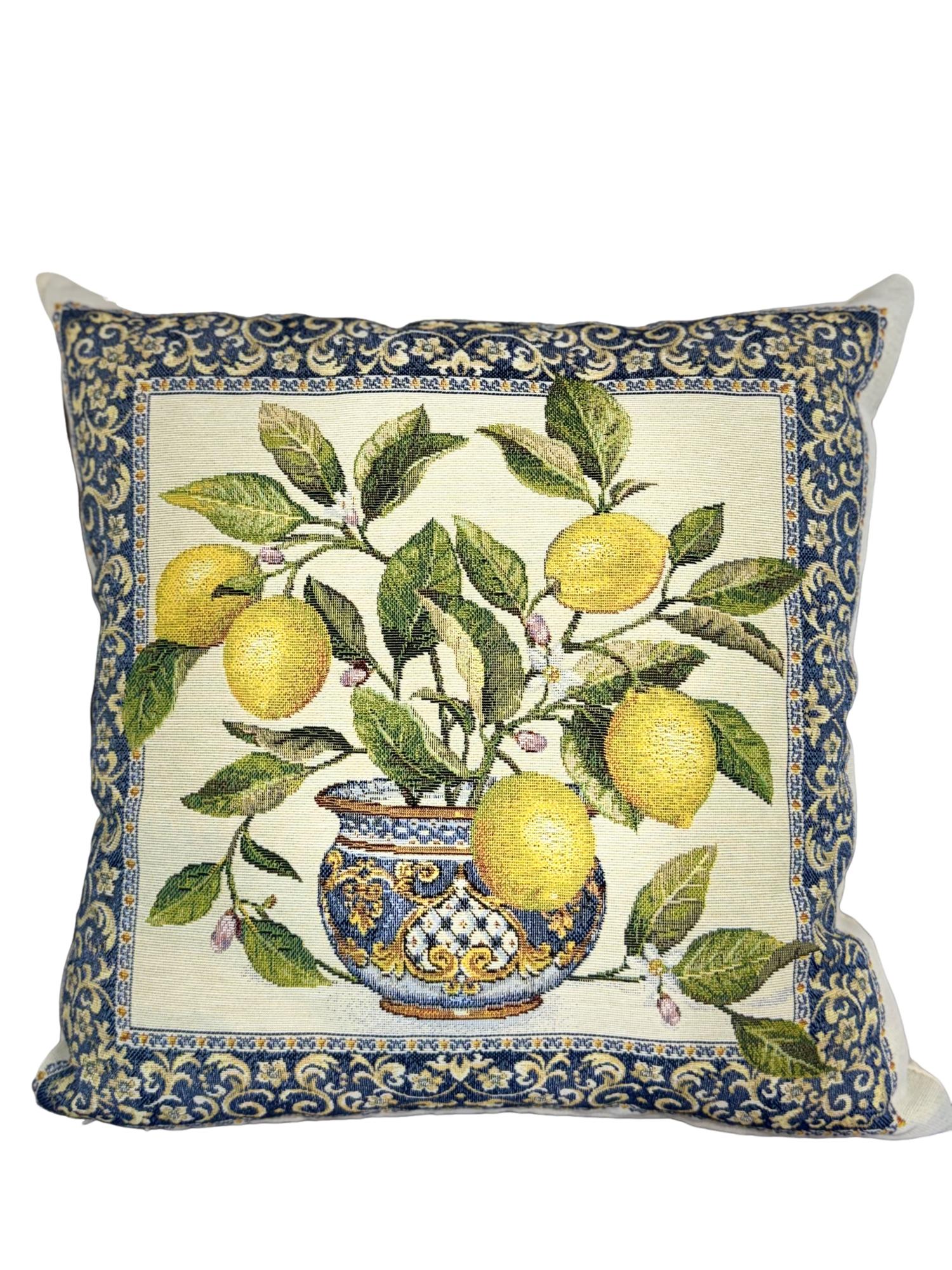 Cuscino in Gobelin "Limoni in Cornice"